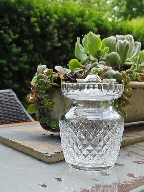 Waterford Diamond-Pattern Jam/Honey Jar with Lid - Clear